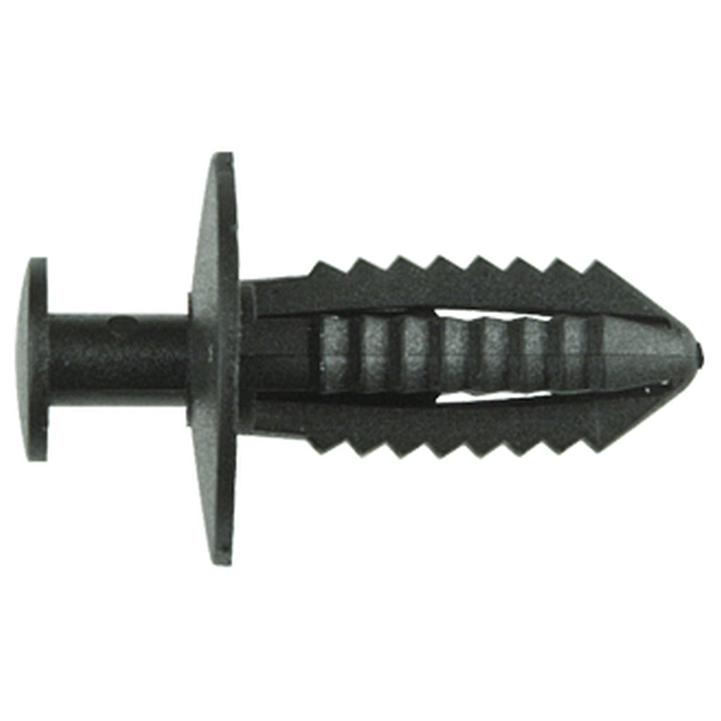 Disco|11422PK|7mm Hole Size 18mm Stem Length, Black Nylon Push Type Retainers