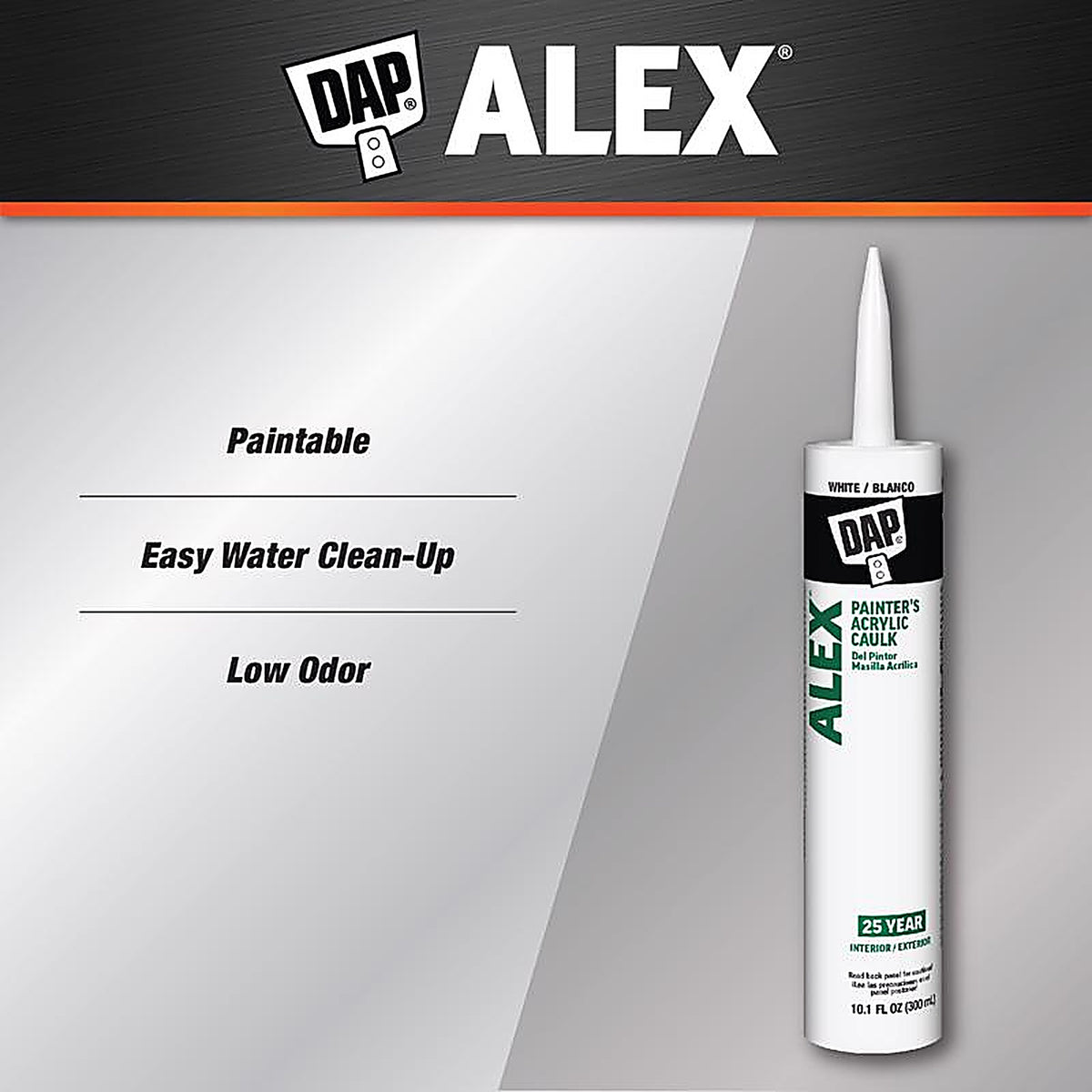 DAP - 7079818670 - Alex White Acrylic Latex Painter's Caulk 10.1 oz