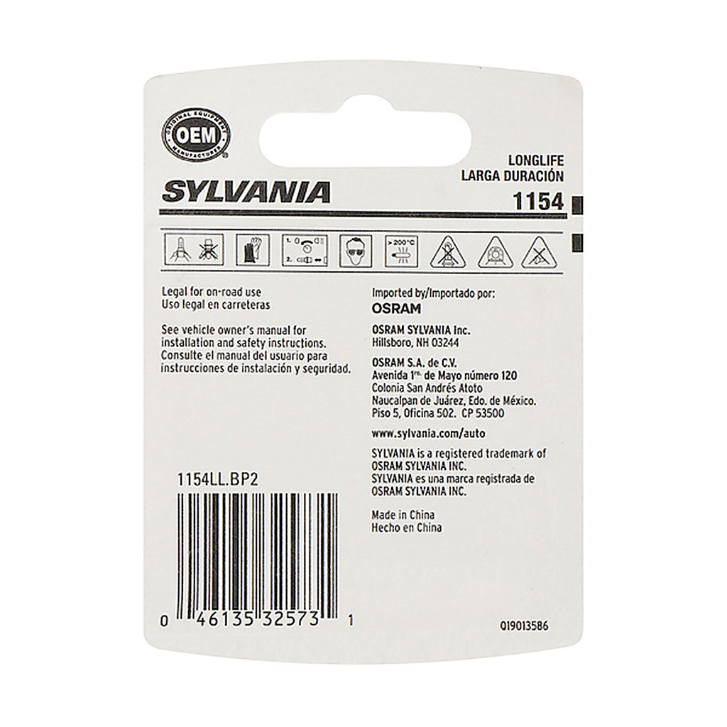 Sylvania - 1154LLBP2 - 1154 Long Life Mini Bulb, 2 Pack