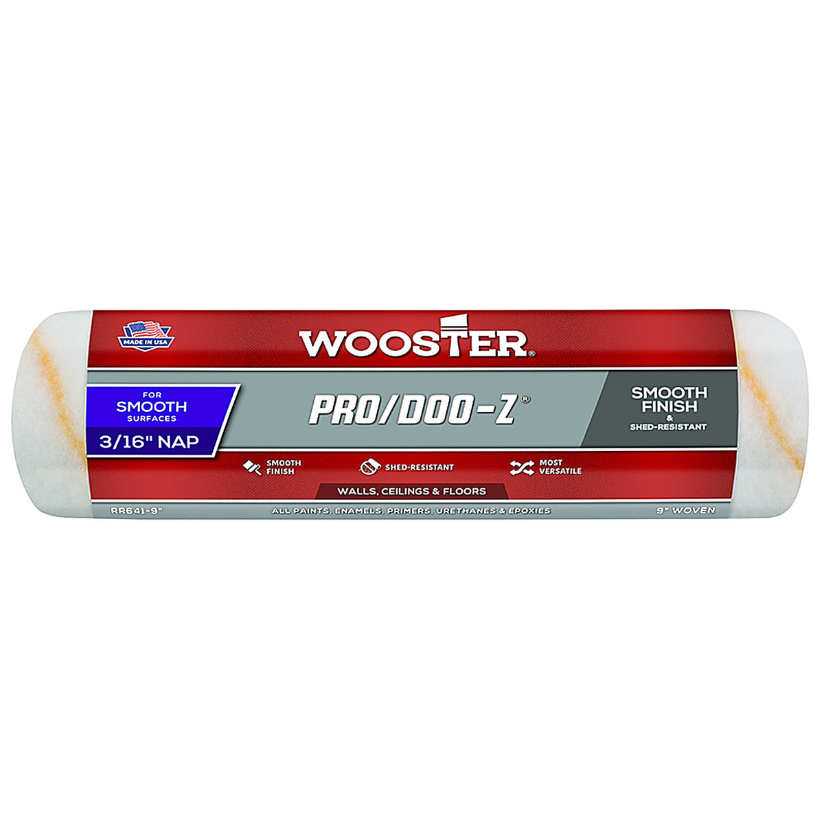 Wooster - RR641-9 - Pro/Doo-Z Woven Fabric 9 in. W X 3/16 in. Paint Roller Cover 1 pk