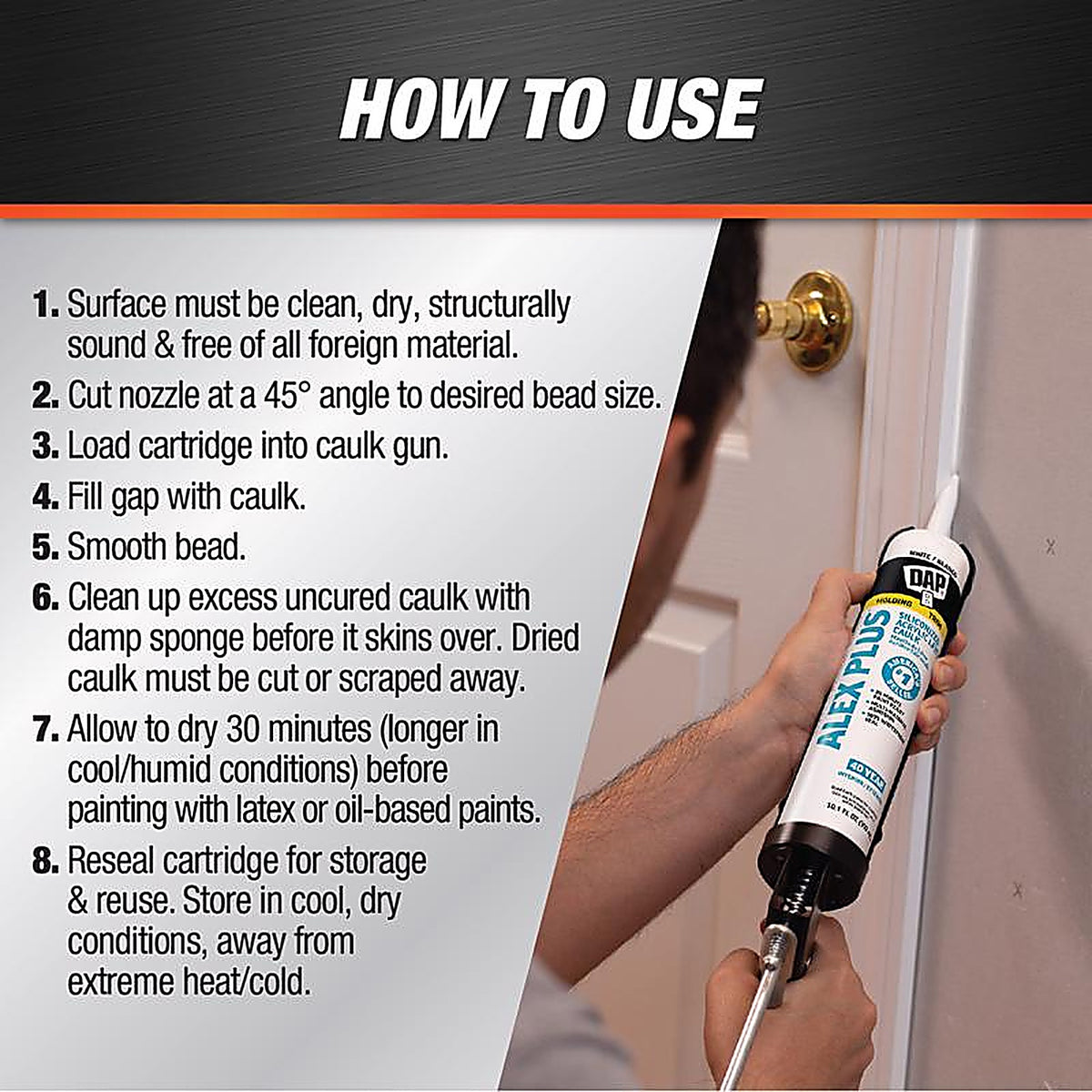 DAP - 7079818152 - Alex Plus White Acrylic Latex All Purpose Caulk 10.1 oz