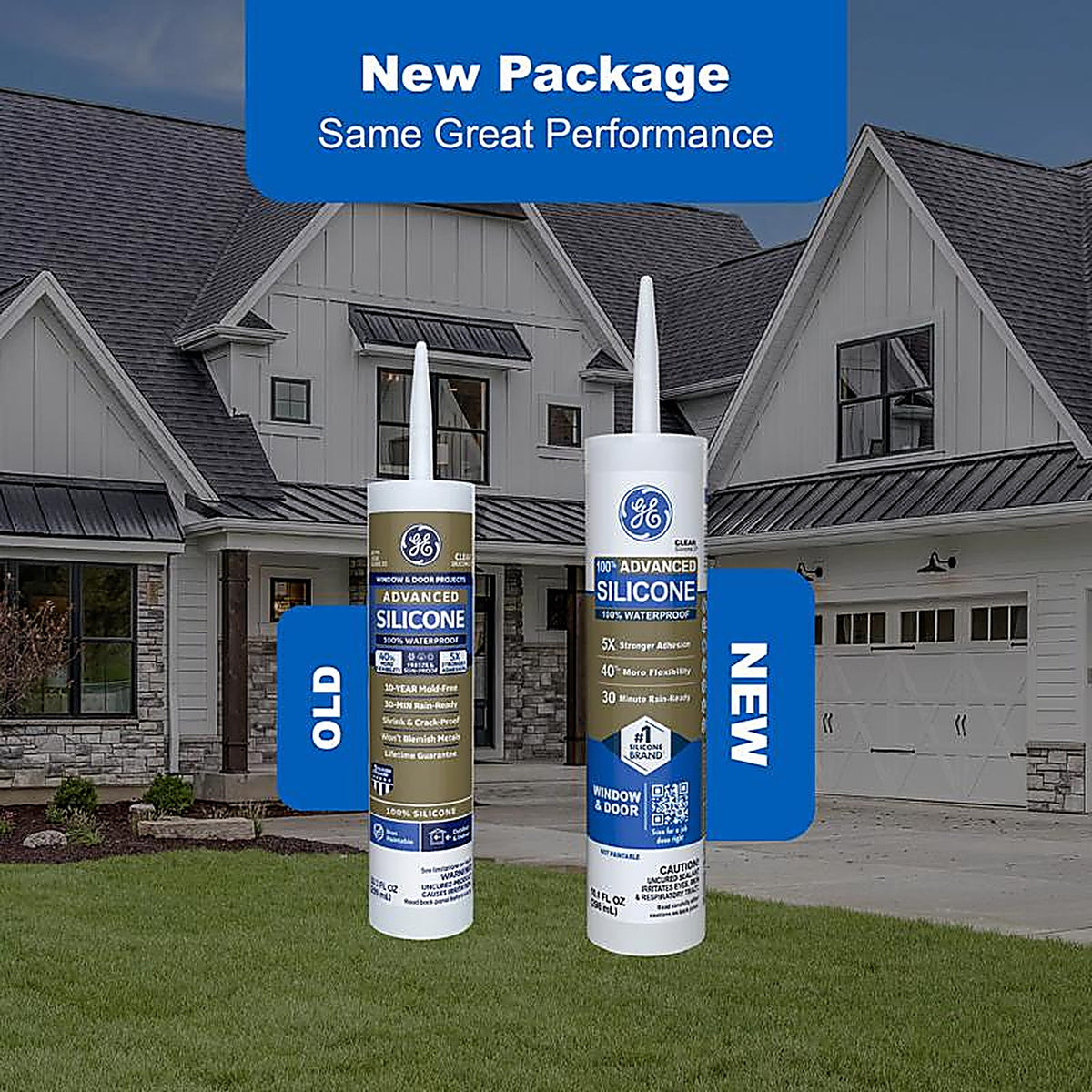 GE - 2811093 - Advanced White Silicone 2 Window and Door Caulk Sealant 10.1 oz