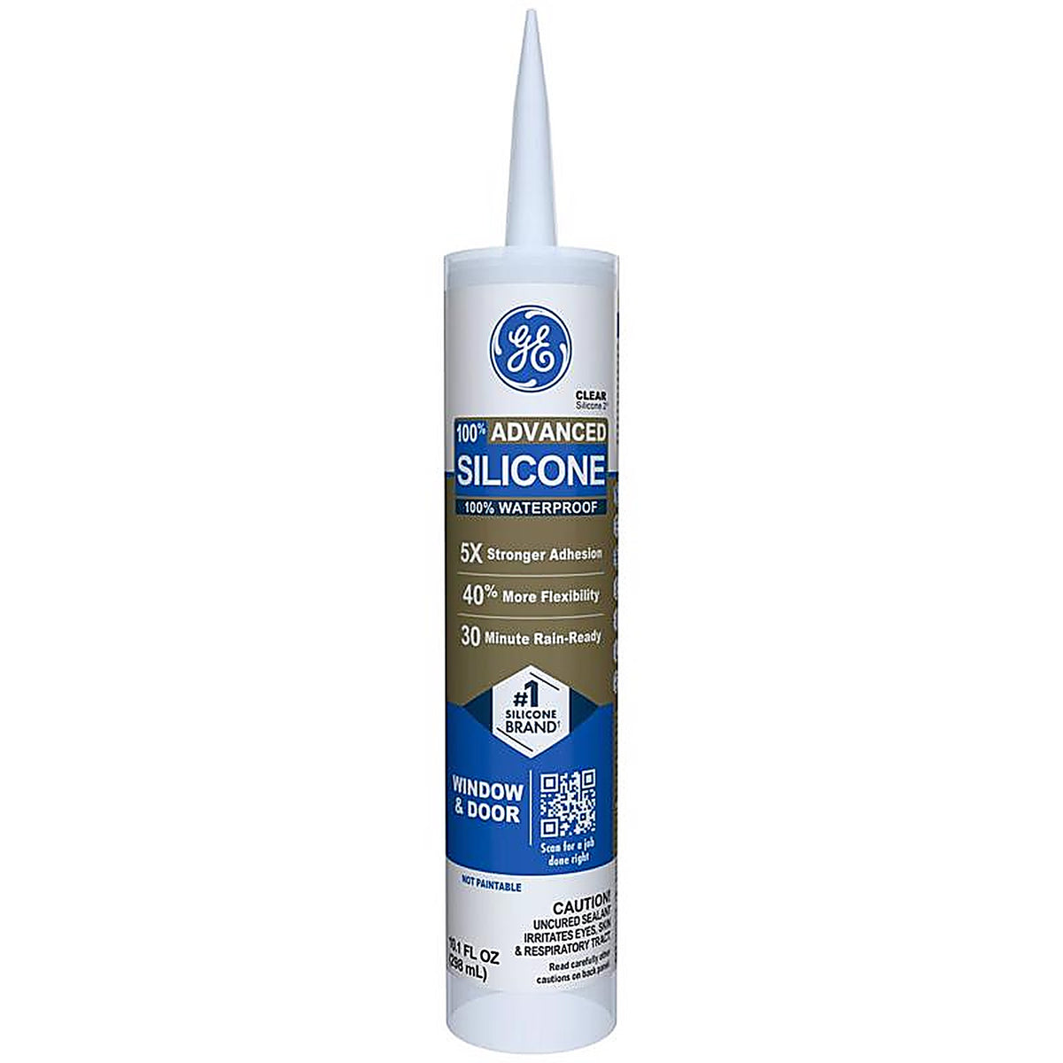 GE - 2811092 - Advanced Clear Silicone 2 Window and Door Caulk Sealant 10.1 oz