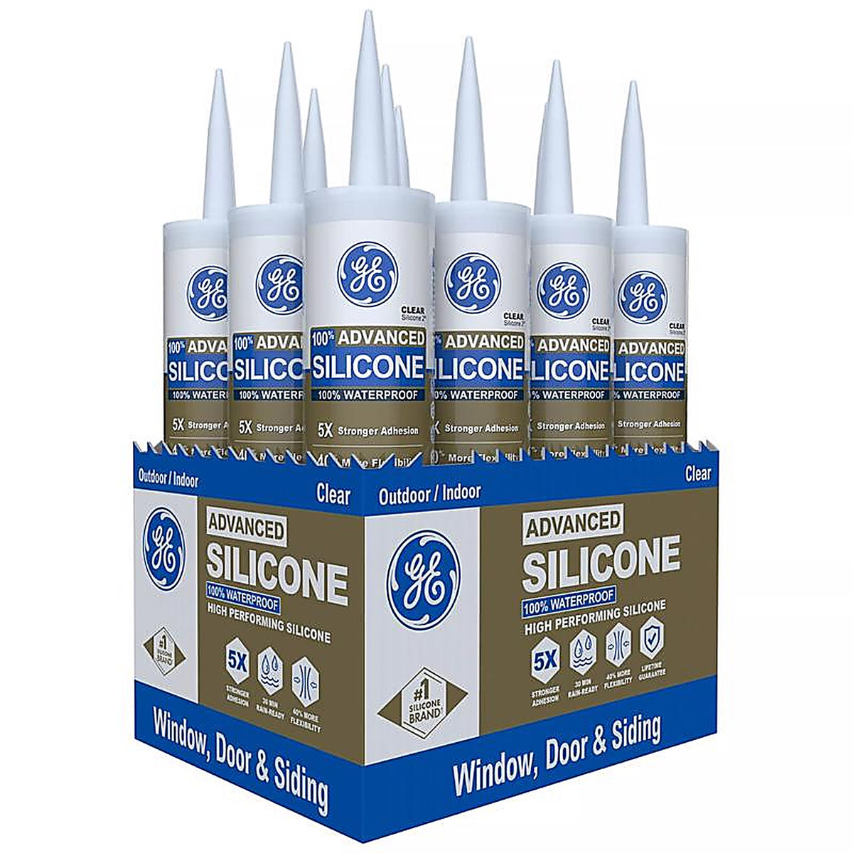 GE - 2811092 - Advanced Clear Silicone 2 Window and Door Caulk Sealant 10.1 oz