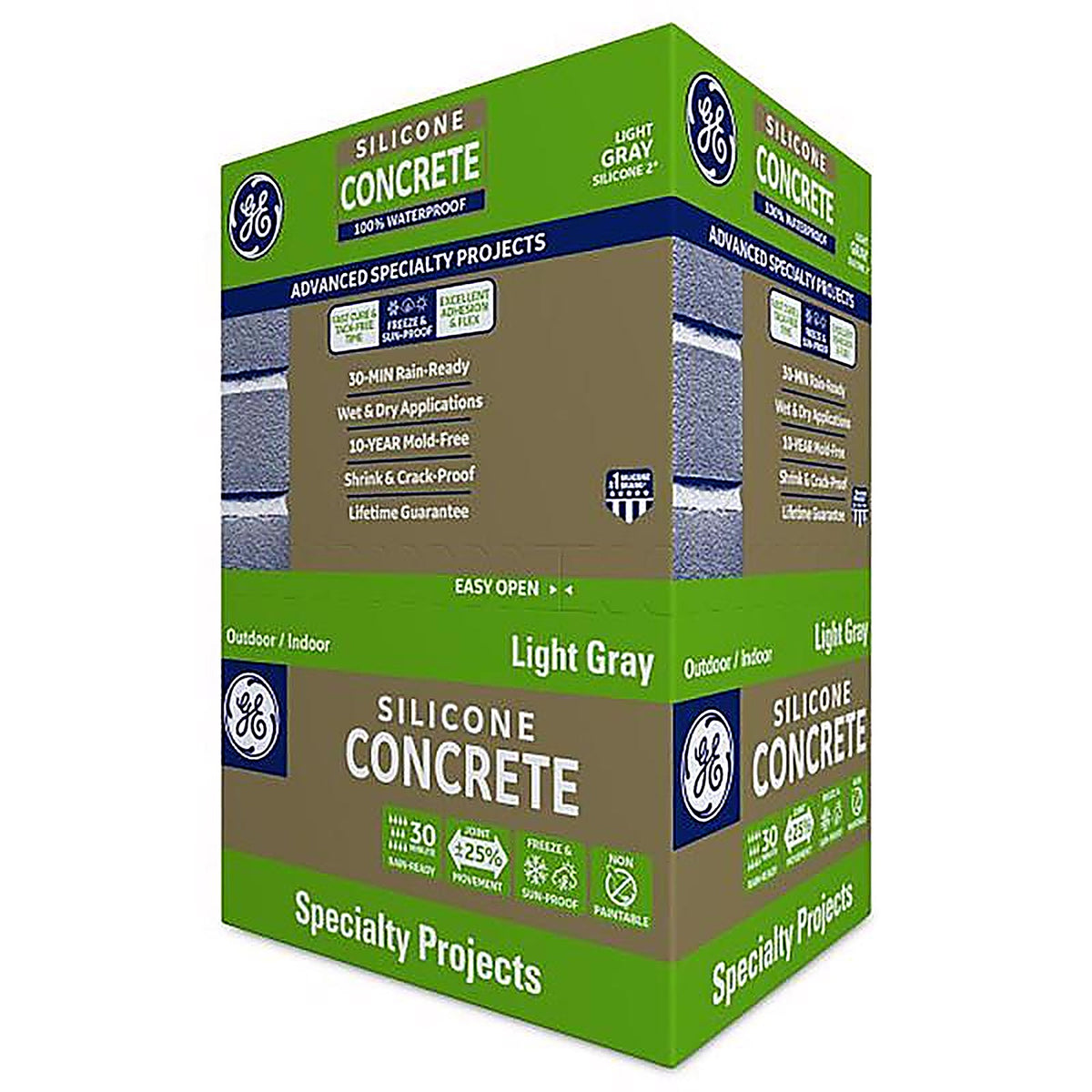 GE - 2816709 - Advanced Light Gray Silicone 2 Concrete and Masonry Caulk Sealant 10.1 oz
