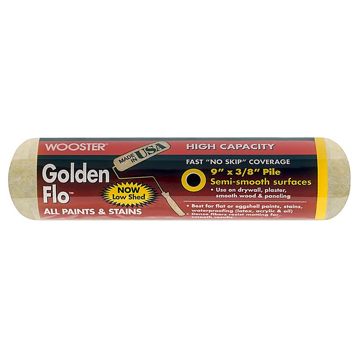 Wooster - RR660-9 - Golden Flo Fabric 9 in. W x 3/8 in. Paint Roller Cover - 1/Pack