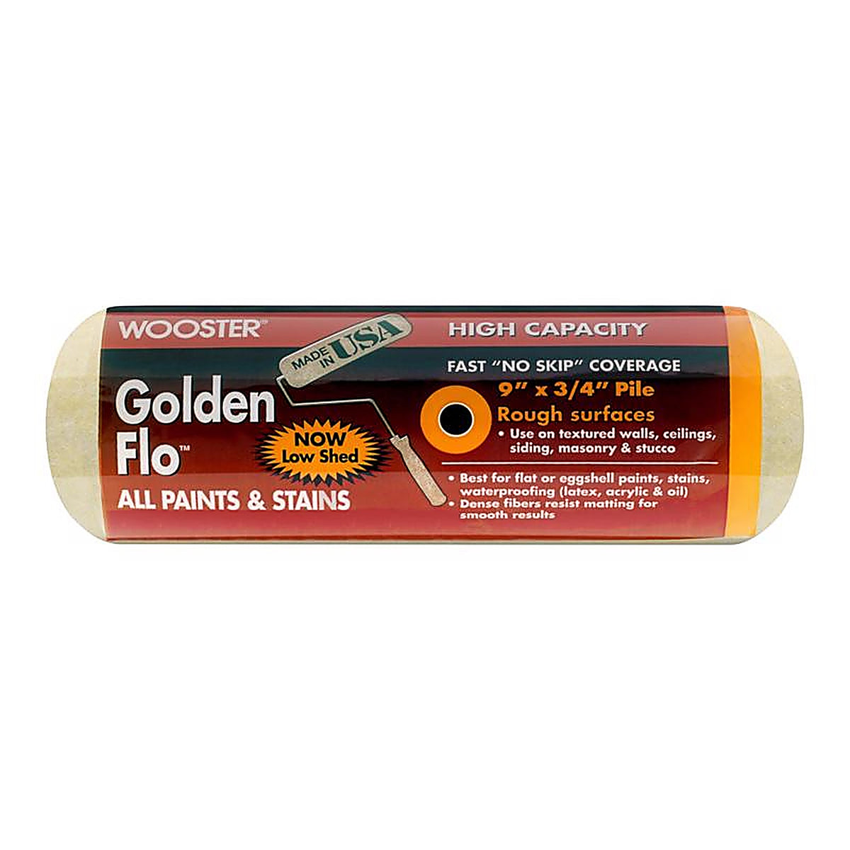 Wooster - RR662-9 - Golden Flo Fabric 9 in. W x 3/4 in. Paint Roller Cover - 1/Pack
