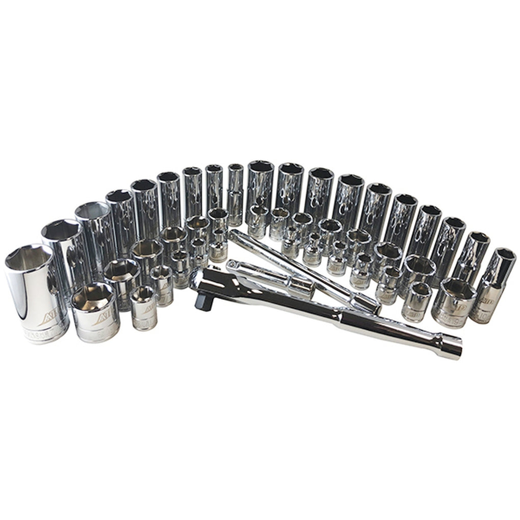 ATD - 1245 - 47 Pc. 3/8 in Drive 6 Point SAE and Metric Pro Socket Set