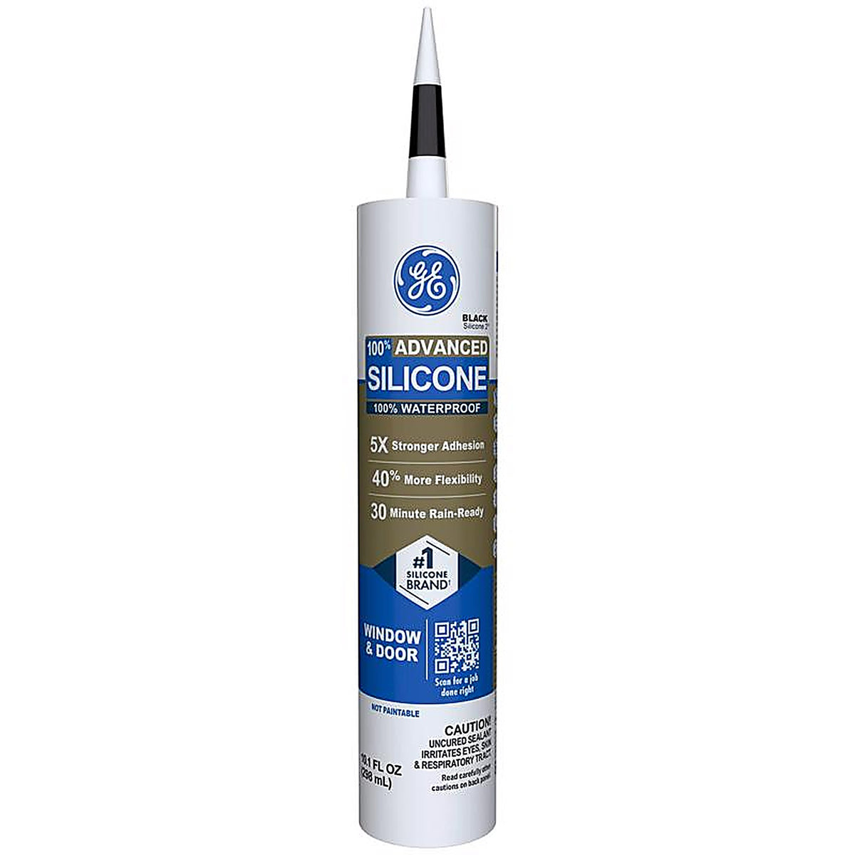 GE - 2813670 - Advanced Black Silicone 2 Window and Door Caulk Sealant 10.1 oz