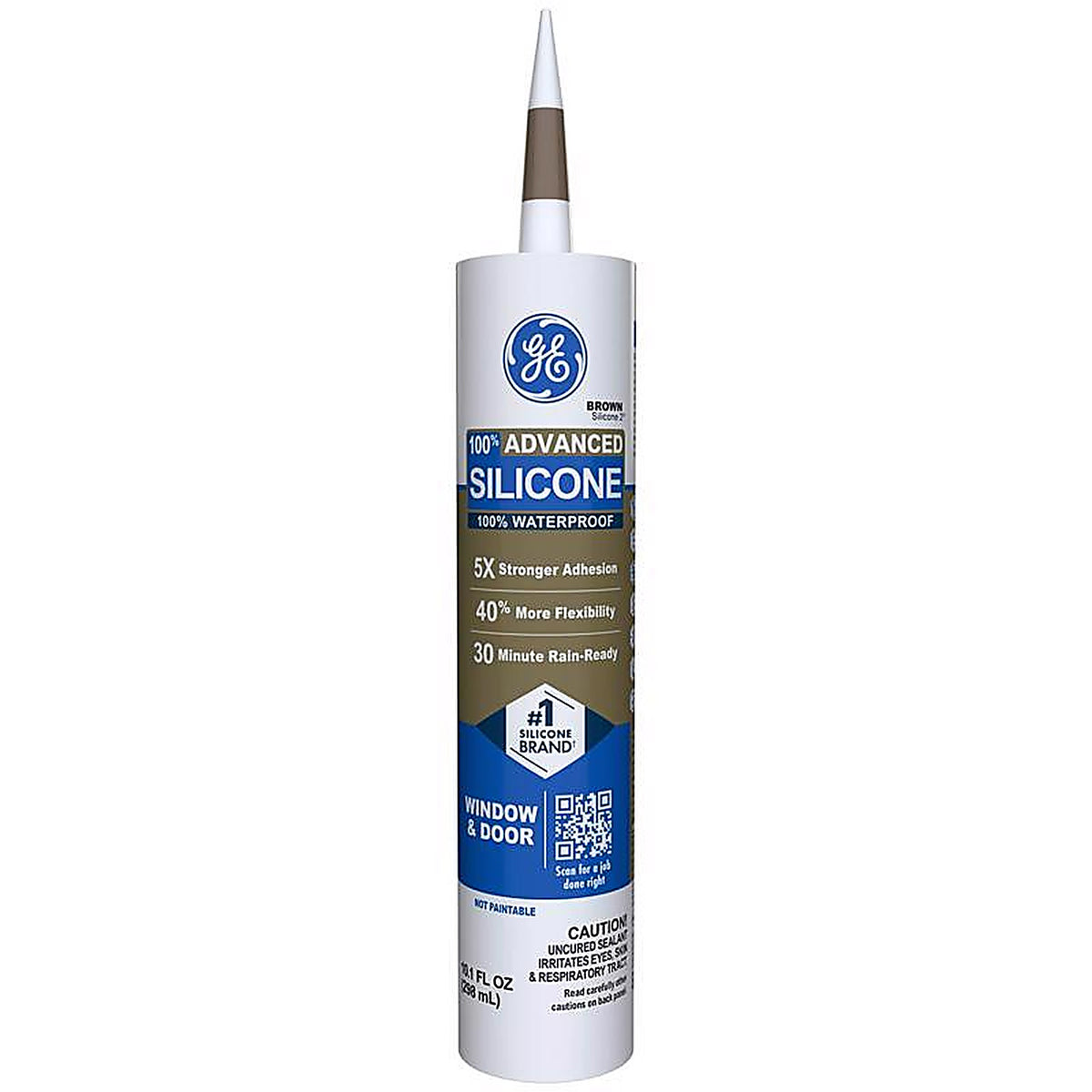 GE - 2813701 - Advanced Brown Silicone 2 Window and Door Caulk Sealant 10.1 oz