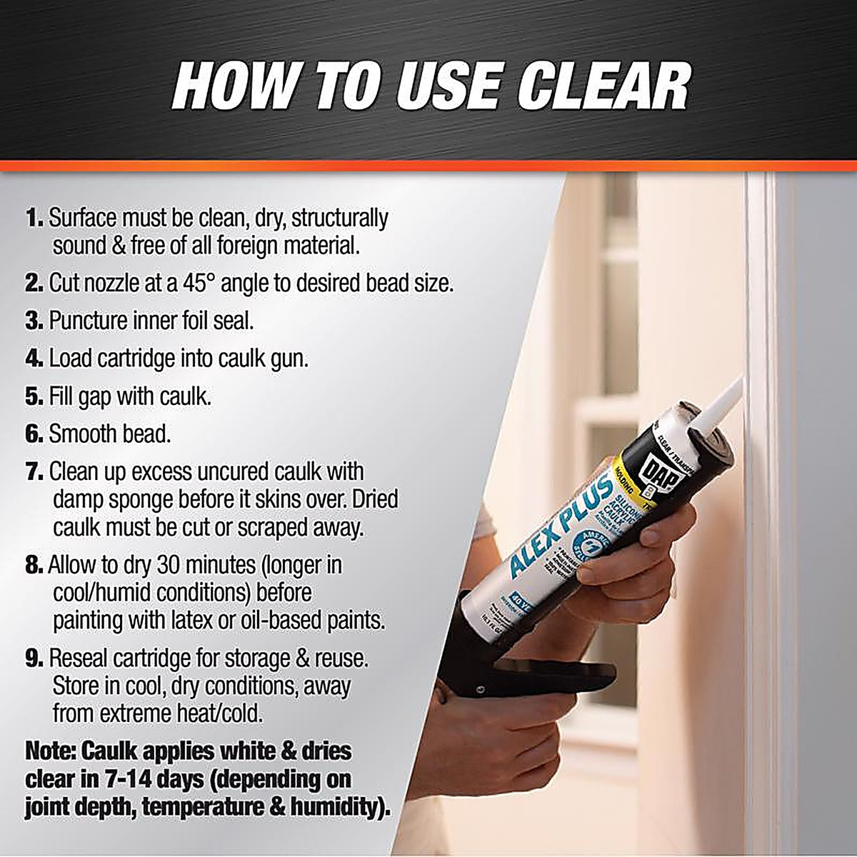 DAP - 7079818156 - Alex Plus Clear Acrylic Latex All Purpose Caulk 10.1 oz