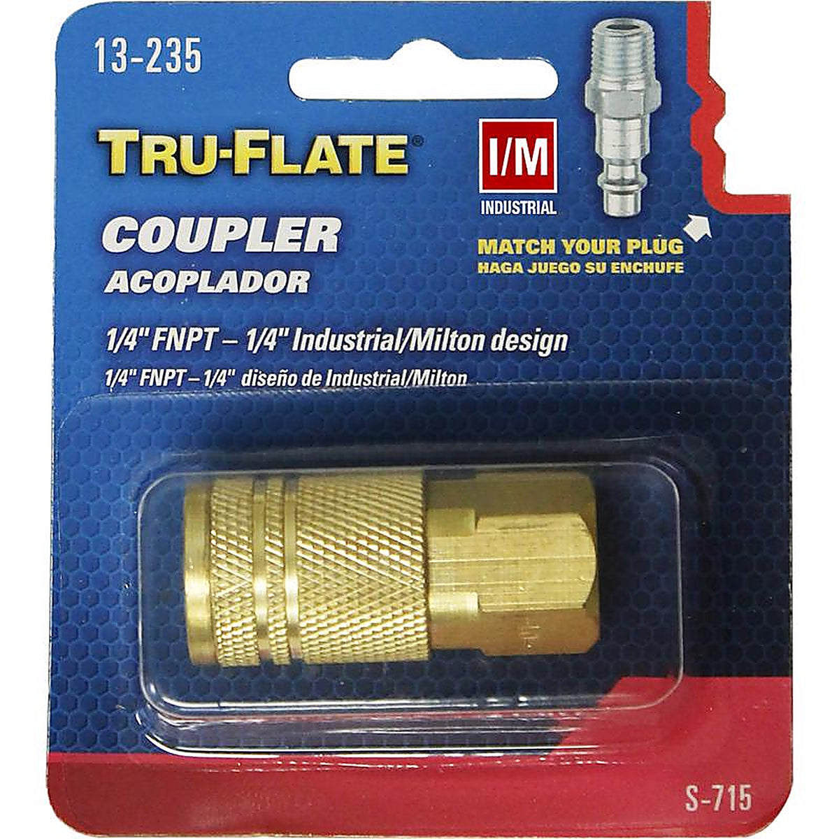 Tru-Flate - TRFL13235 - Brass Quick Change Coupler 1/4 in. FPT 1 pc