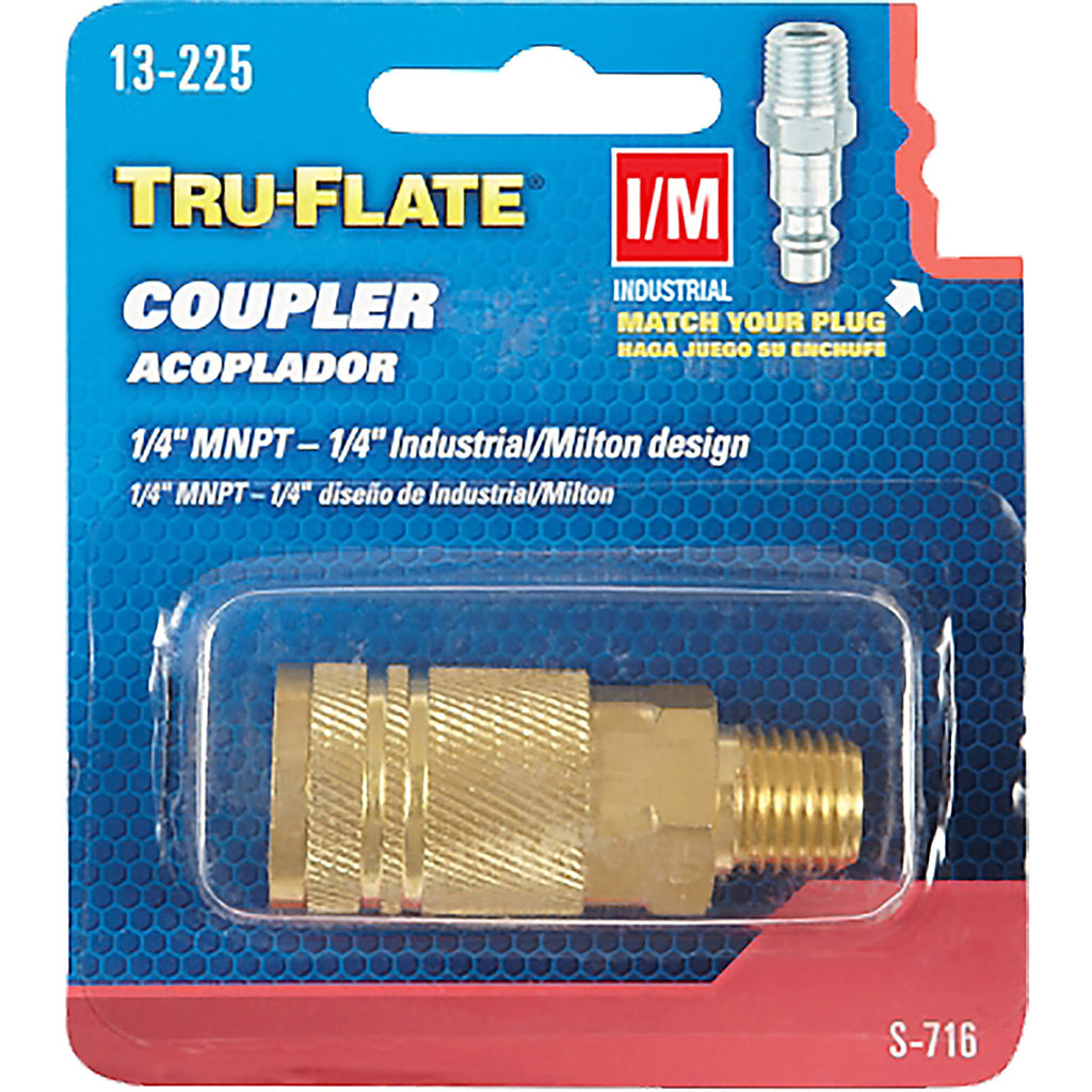 Tru-Flate - TRFL13225 - Brass Quick Change Coupler 1/4 Male 1 pc