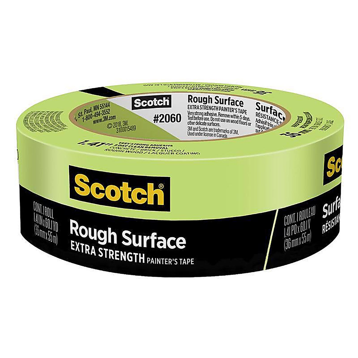 3M - 2060-36AP - Scotch 1.41 in. W x 60.1 yd. L Green Medium Strength Masking Tape - 1/Pack
