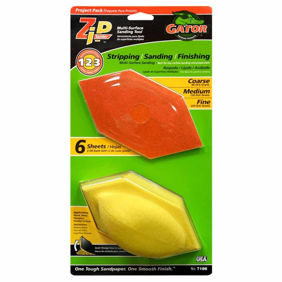 Gator - 7186 - Zip 3 in. W x 6 in. L Assorted Grit Sanding Block Kit
