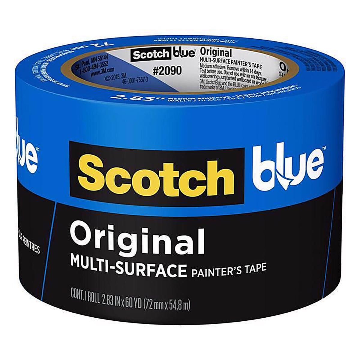3M - 2090-72NC - ScotchBlue 2.83 in. W x 60 yd. L Blue Medium Strength Original Painter's Tape - 1/Pack