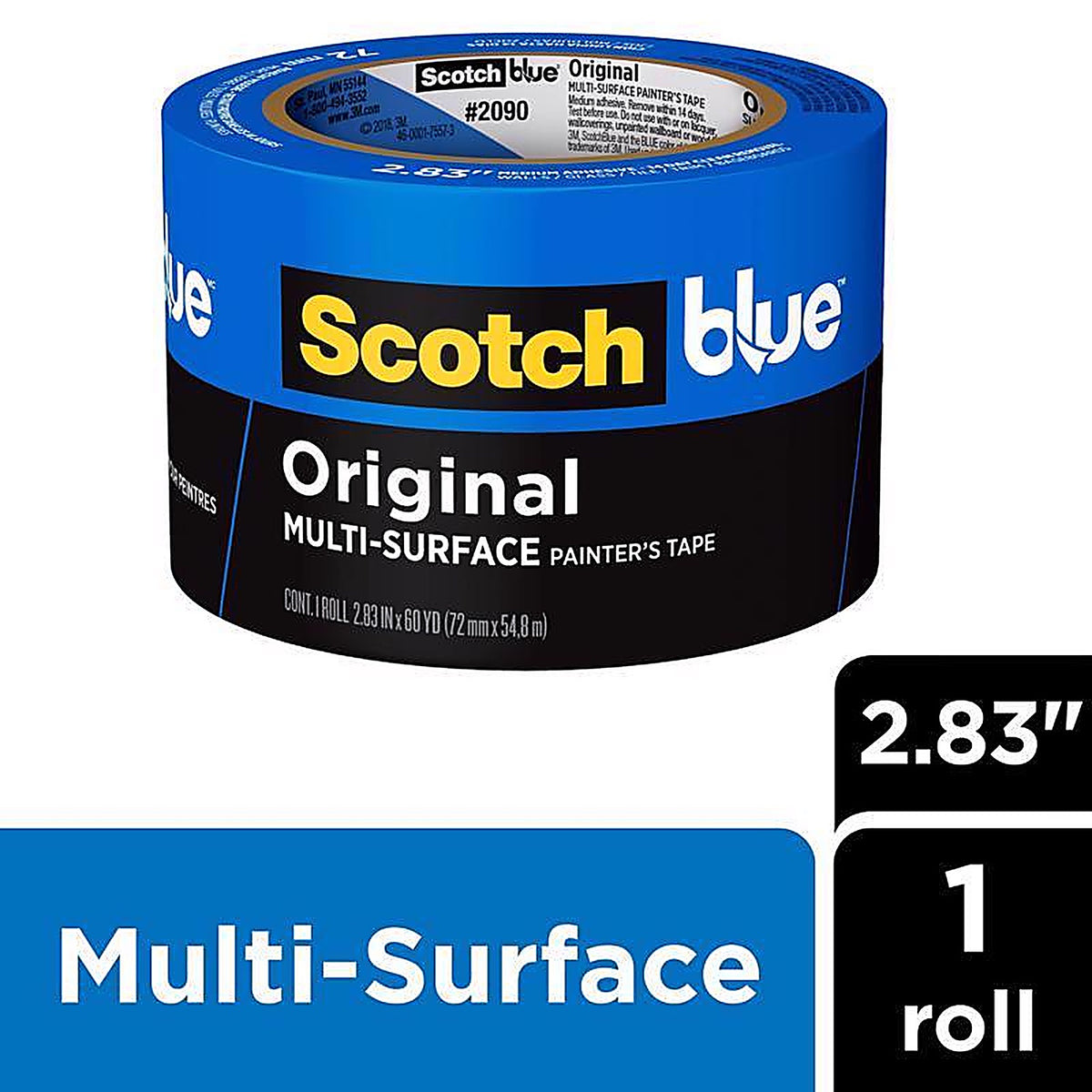 3M - 2090-72NC - ScotchBlue 2.83 in. W x 60 yd. L Blue Medium Strength Original Painter's Tape - 1/Pack