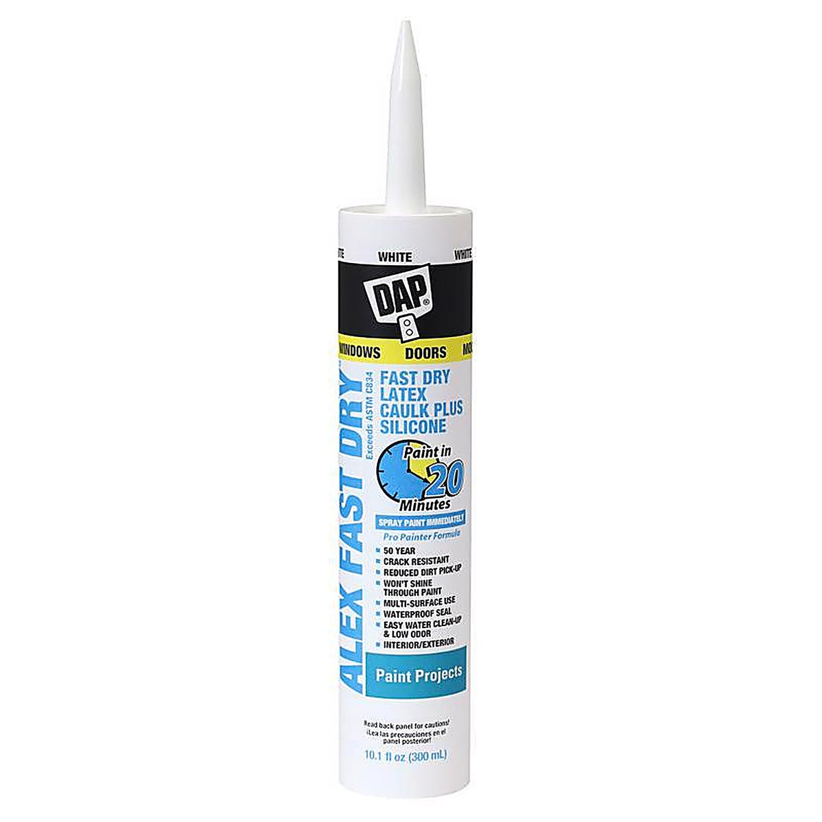 DAP - 7079818425 - Alex Fast Dry White Acrylic Latex Caulk 10.1 oz
