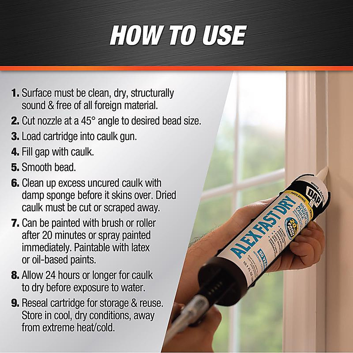 DAP - 7079818425 - Alex Fast Dry White Acrylic Latex Caulk 10.1 oz