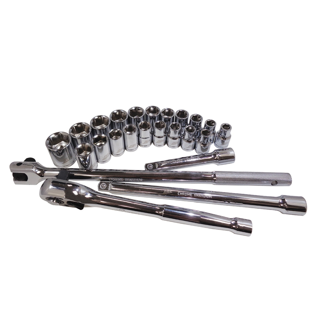 ATD - 1360 - 24 Pc. 1/2 Dr. 6-Point SAE/Metric Socket Set