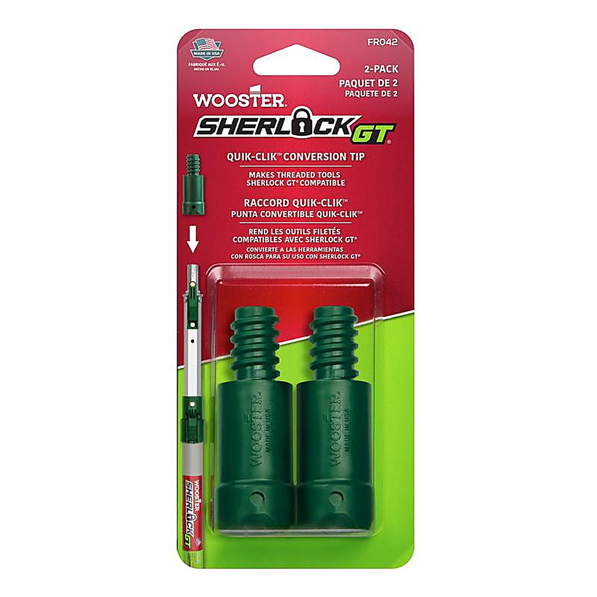 Wooster - R042 - Sherlock .5 in. Dia. Plastic Extension Pole Conversion Tips Black