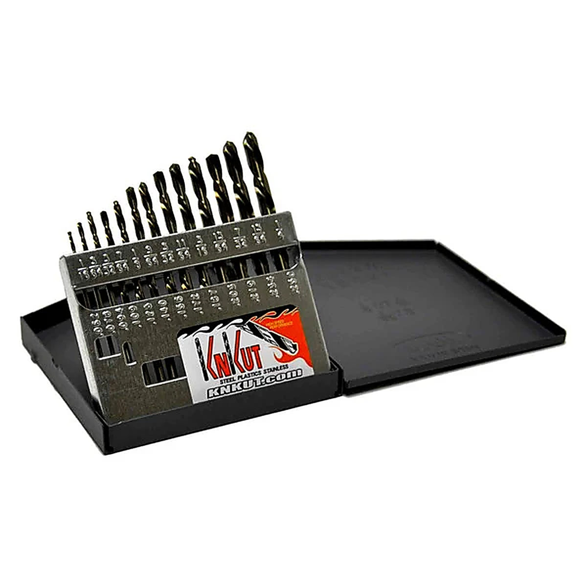 KnKut - 13KK6 - 13pc Ledt Hand Jobber Length Drill Bit Set 1/16 in -1/4 in by 64ths