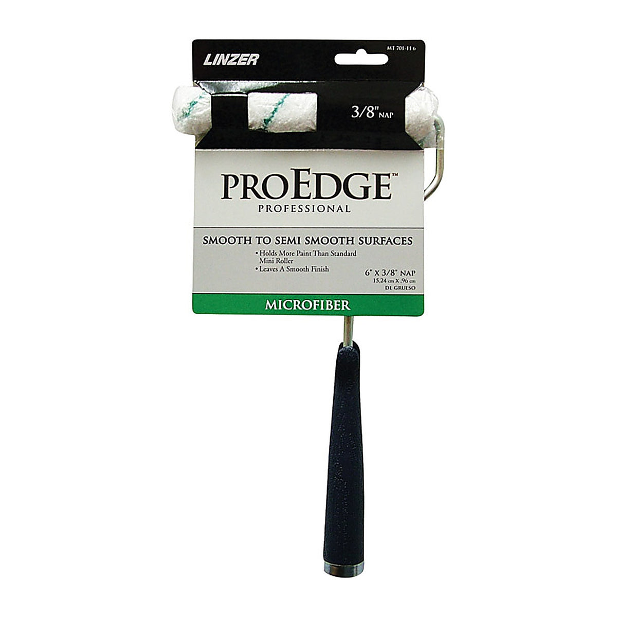 Linzer - MT701116 - Pro Edge 6 in. W Mini Paint Roller Frame and Cover Threaded End