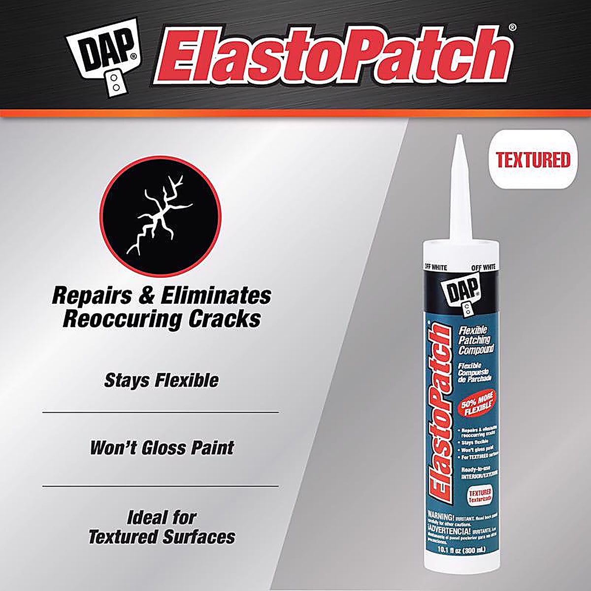 DAP - 7079812286 - ElastoPatch Ready to Use Off-White Patching Compound 10.1 oz