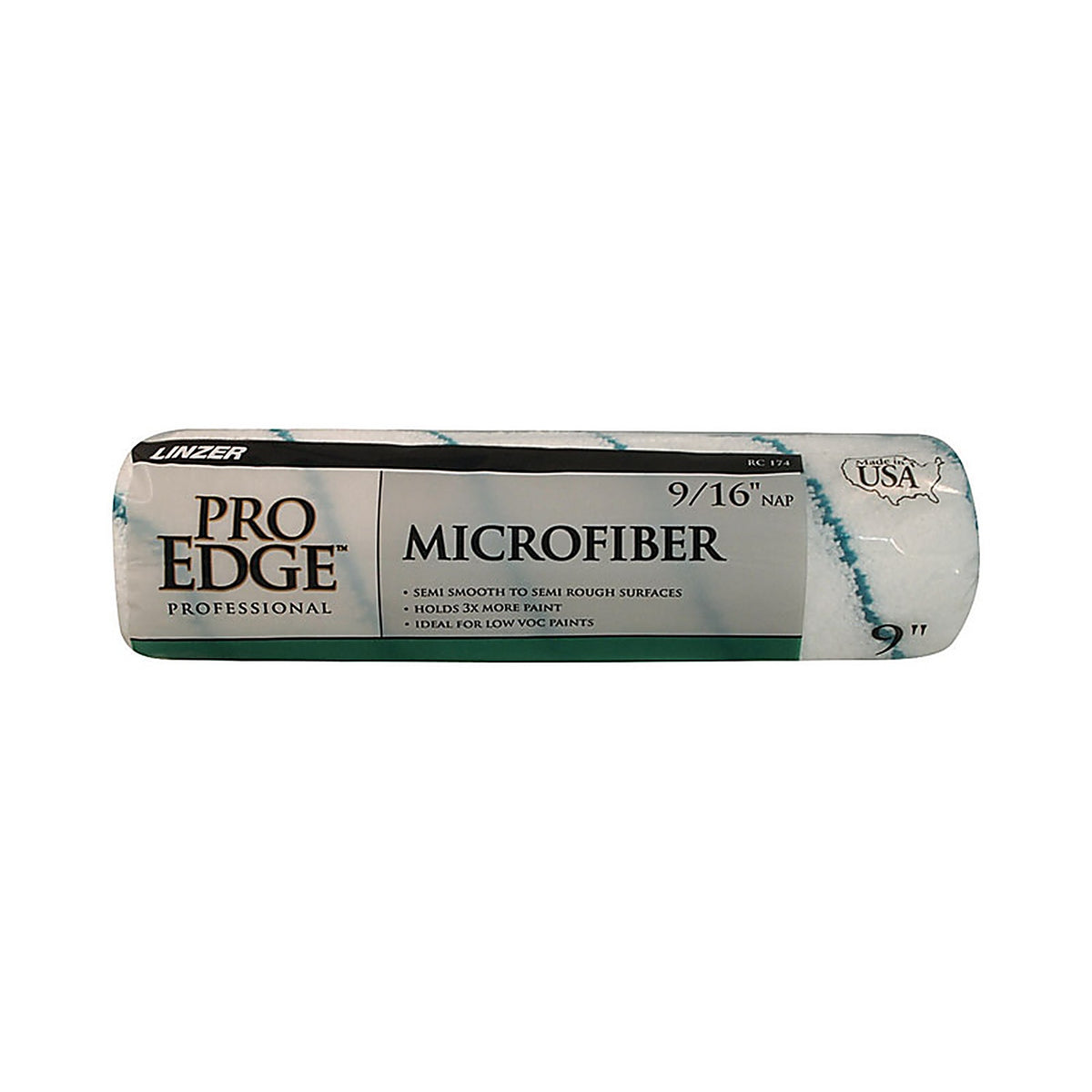 Linzer - RC174-9 - Pro Edge Microfiber 9 in. W x 9/16 in. Regular Paint Roller Cover - 1/Pack
