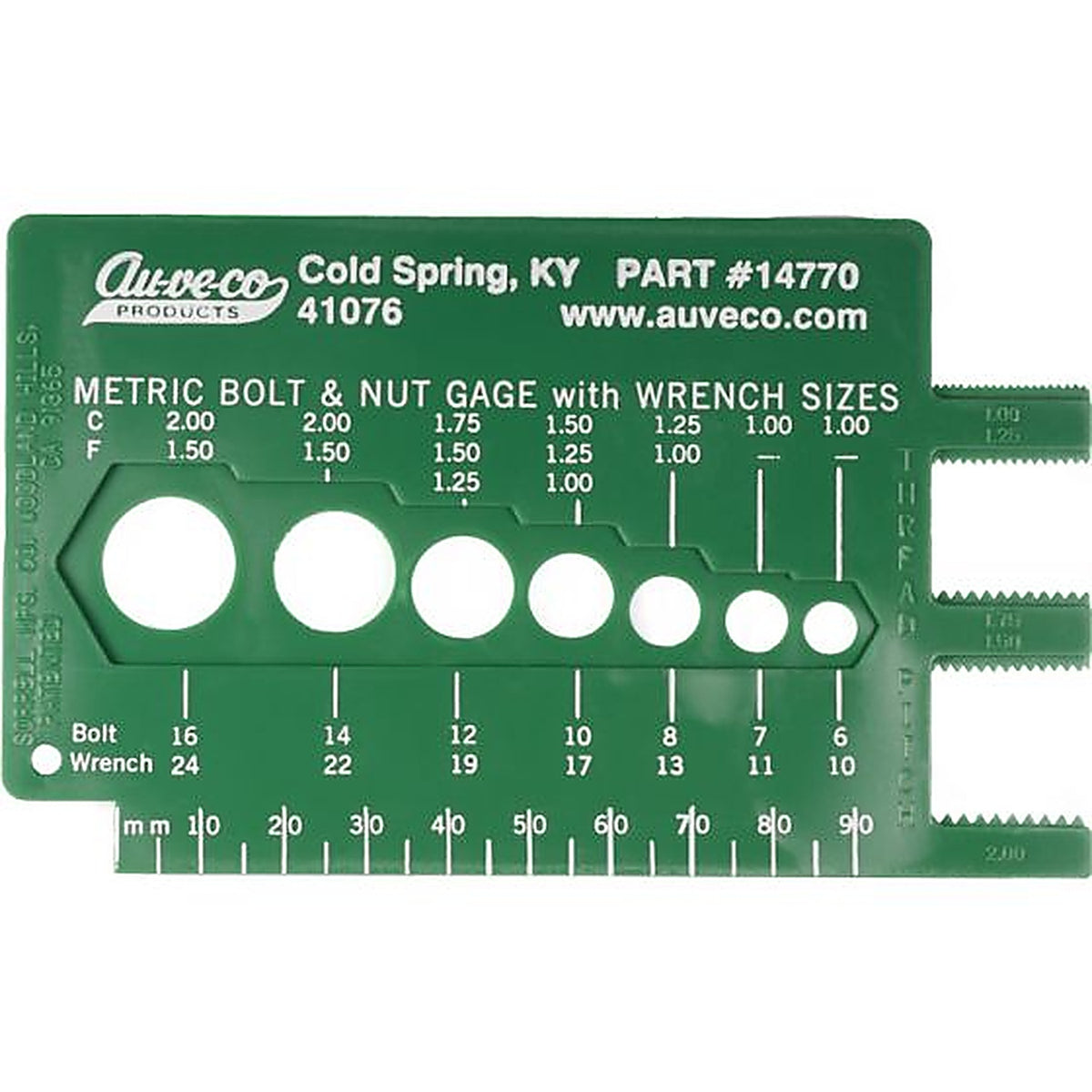 Auveco - 14770 - Metric Bolt & Nut Gage