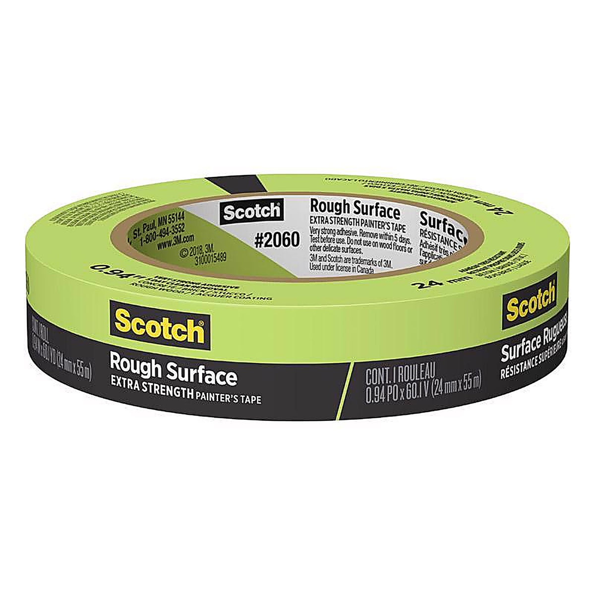 3M - 2060-24AP - Scotch Rough Surface 0.94 in. W x 60 yd. L Green Extra Strength Masking Tape - 1/Pack