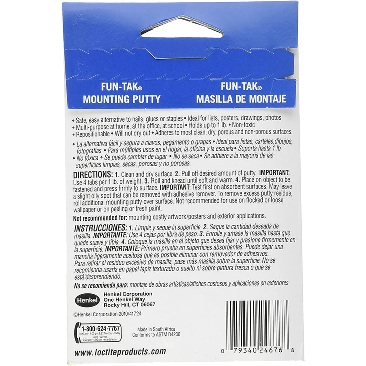 Loctite - 1087306 - Fun-Tak Low Strength Synthetic Rubber Mounting Putty 2 oz
