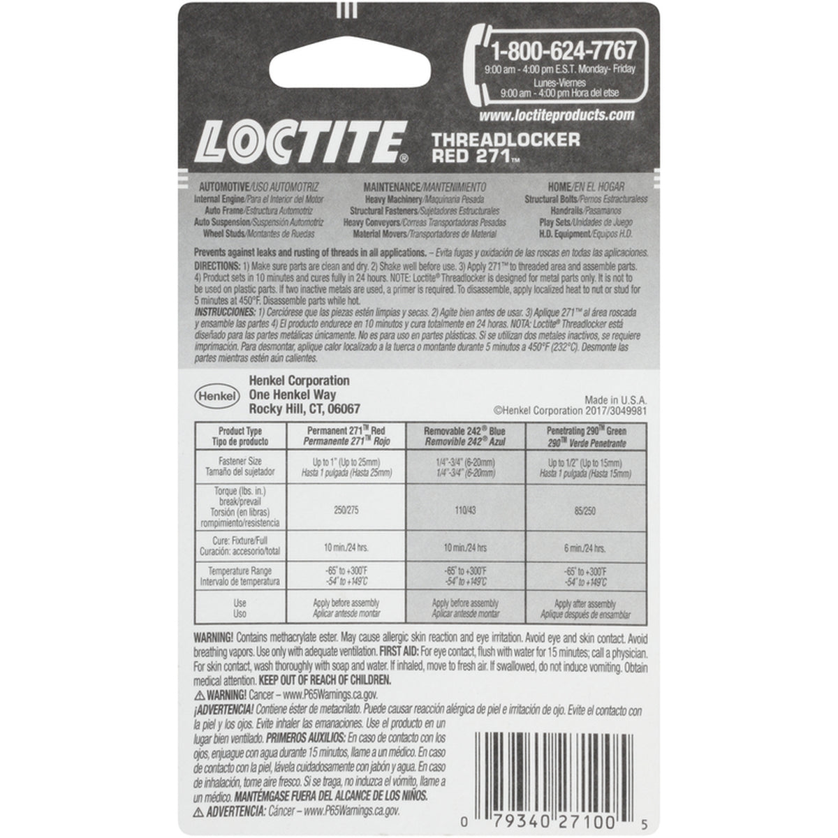 Loctite - 209741 - Threadlocker High Strength Threadlocker Liquid 0.2 oz