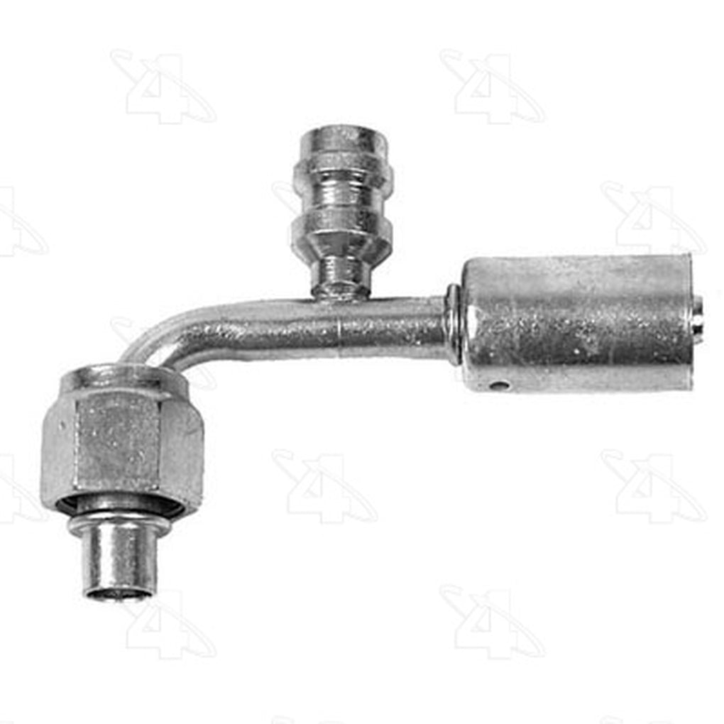 Four Seasons - 14936 - 90 Female Standard O-Ring A/C Fitting w/ R134a Service Port