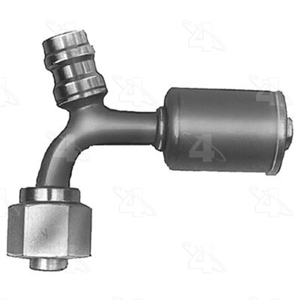 Four Seasons - 14938 - 90 Female Standard O-Ring A/C Fitting w/ R134a Service Port