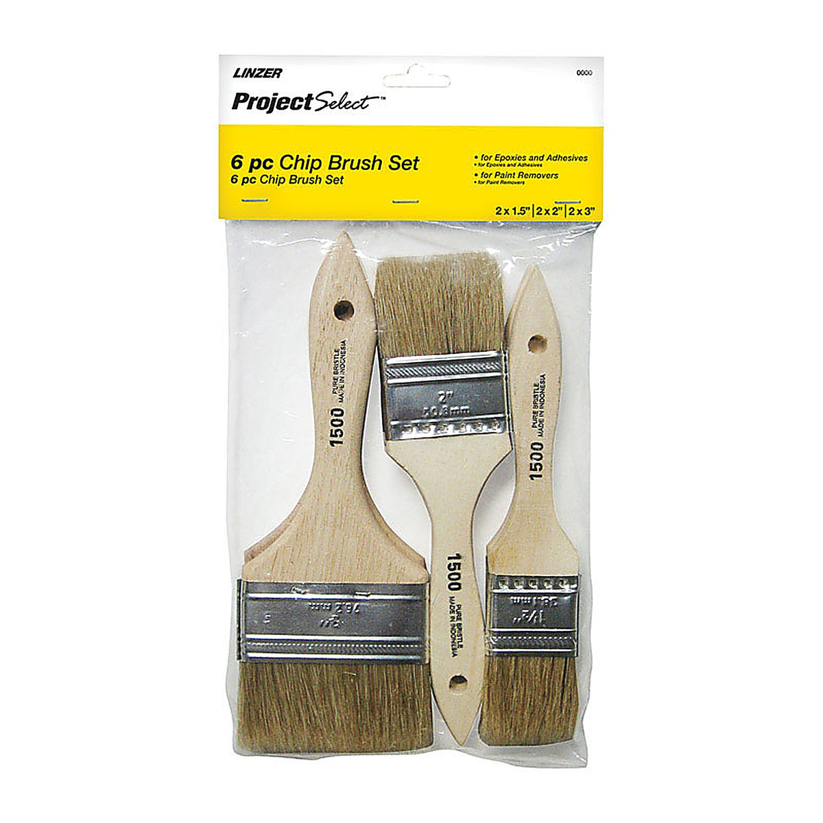Linzer - A1506 - Project Select 1-1/2, 2, and 3 in. W Flat Chip Brush