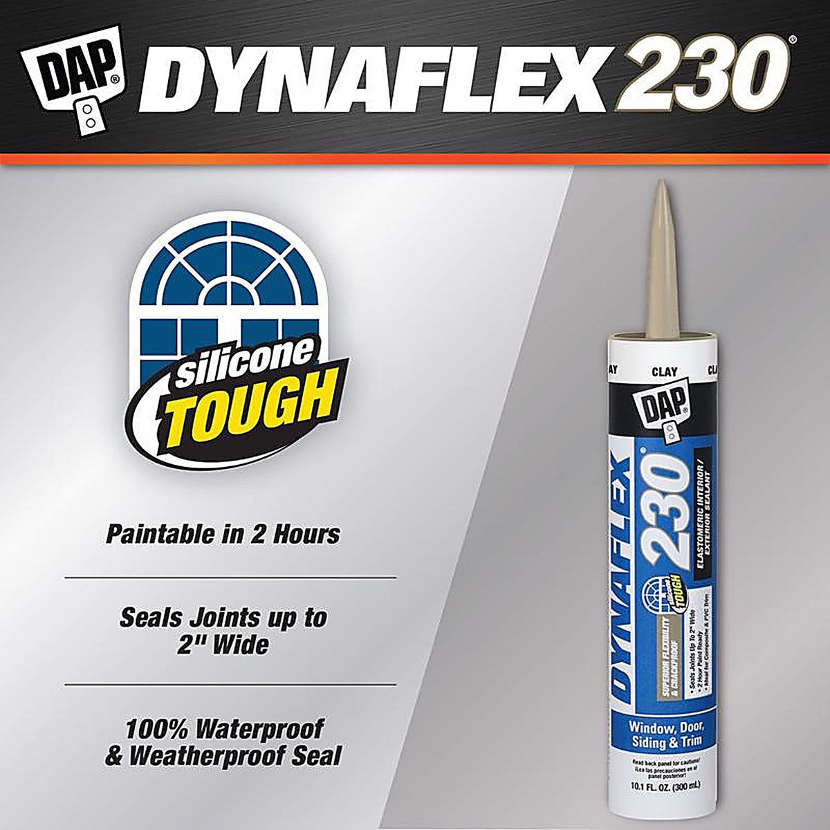 DAP - 7079818416 - Dynaflex 230 Clay Premium Latex Door/Siding/ Window Sealant 10.1 oz