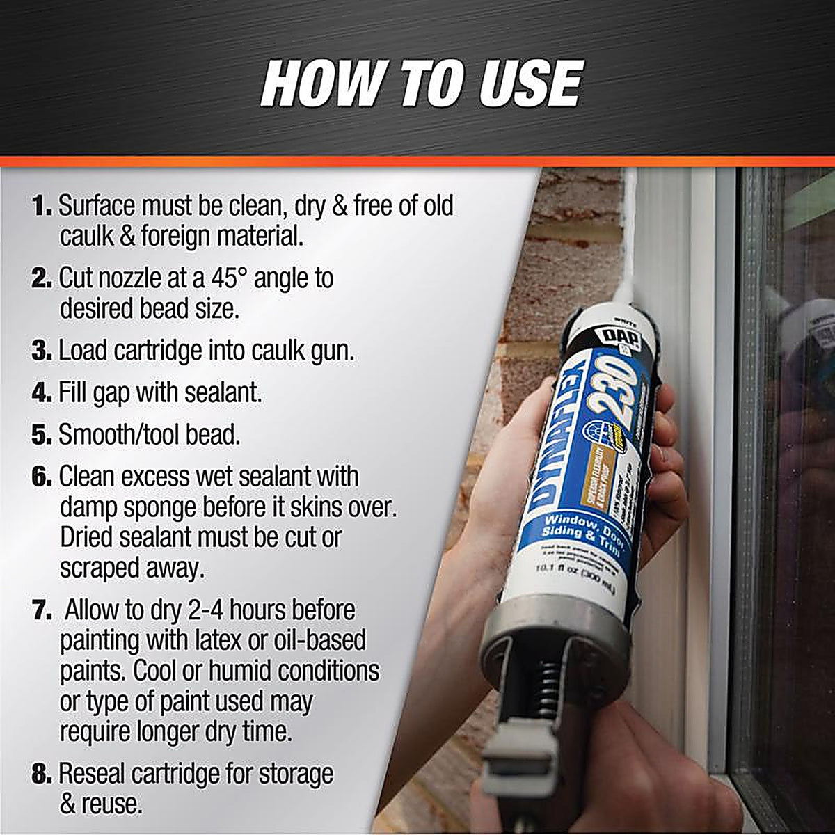 DAP - 7079818416 - Dynaflex 230 Clay Premium Latex Door/Siding/ Window Sealant 10.1 oz