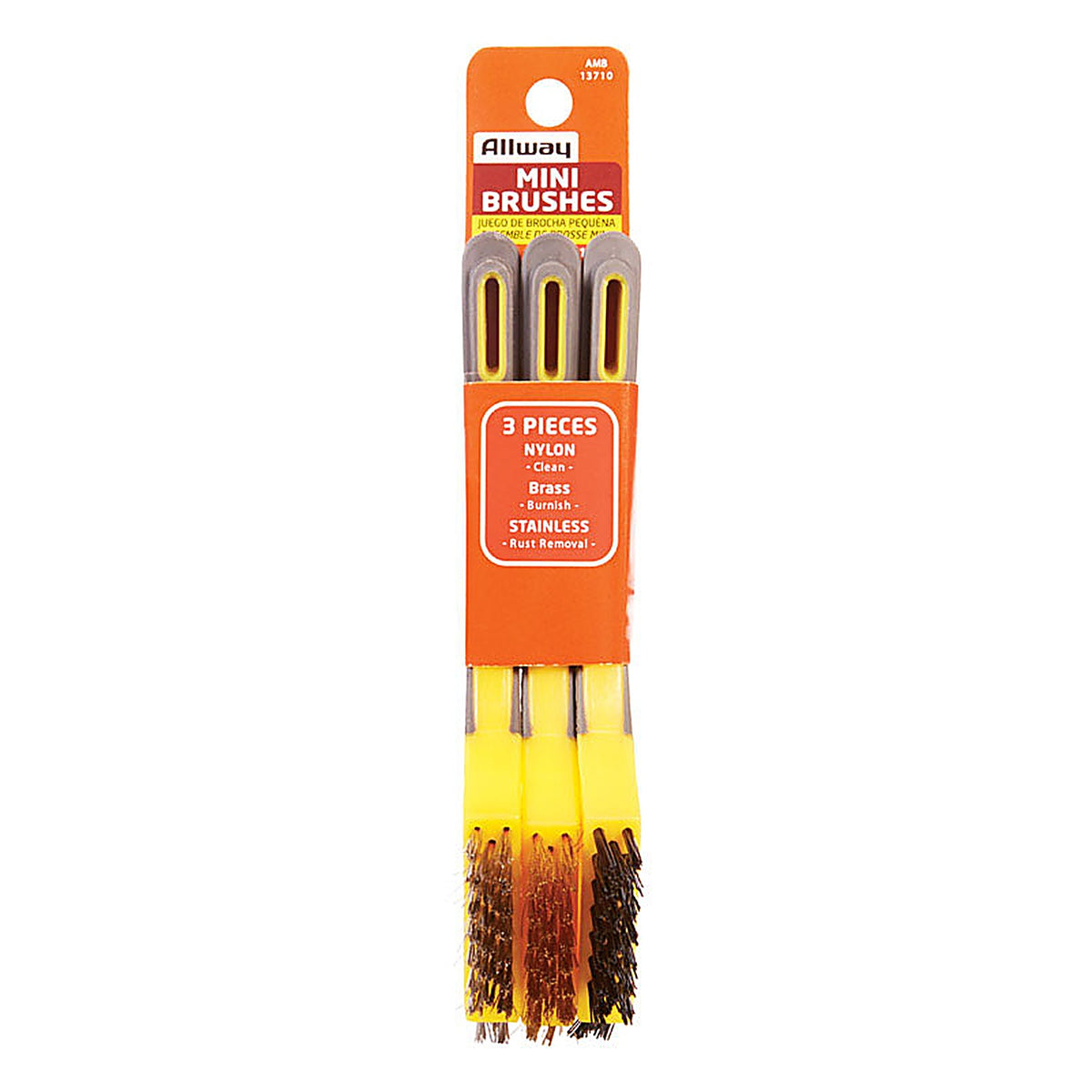Allway - AMB - 1/2 in. W x 7 in. L Assorted Mini Bristle Brush