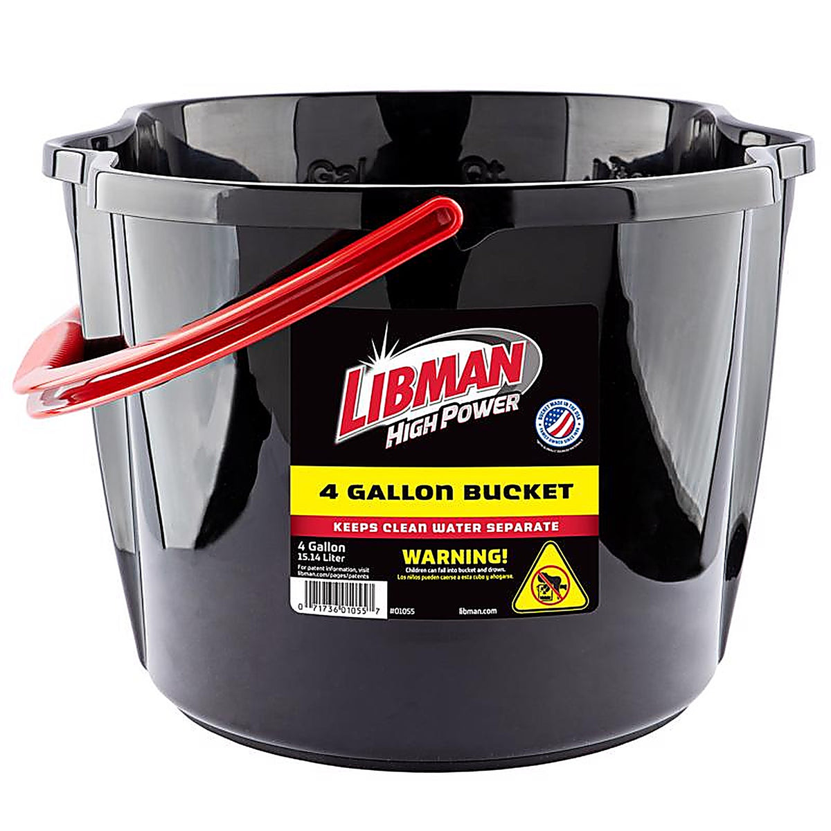 Libman - 1055 - High Power Dual Compartment 4 gal Bucket Black/Red