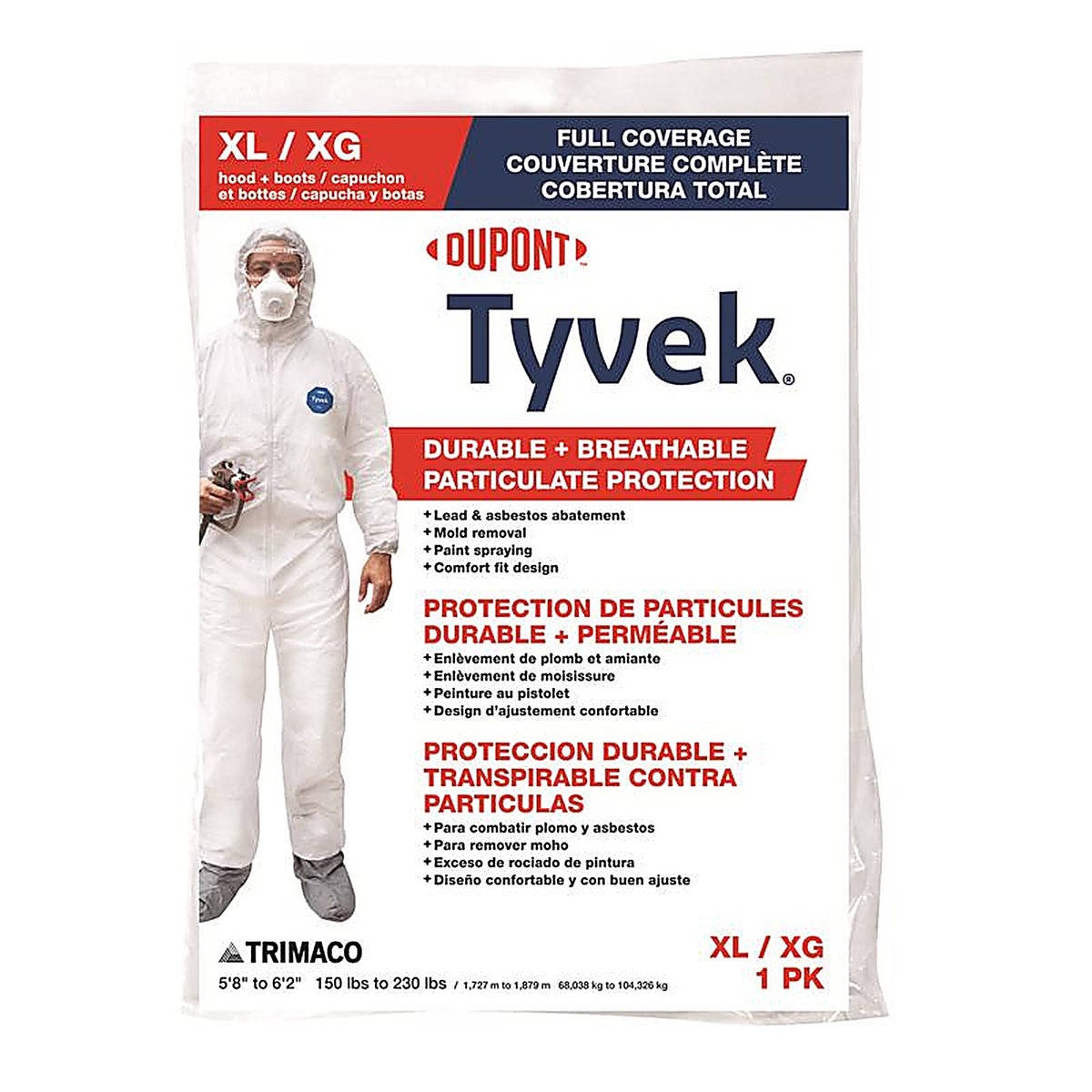 Trimaco - 141232/12 - Tyvek Tyvek Coveralls White XL - 1/Pack