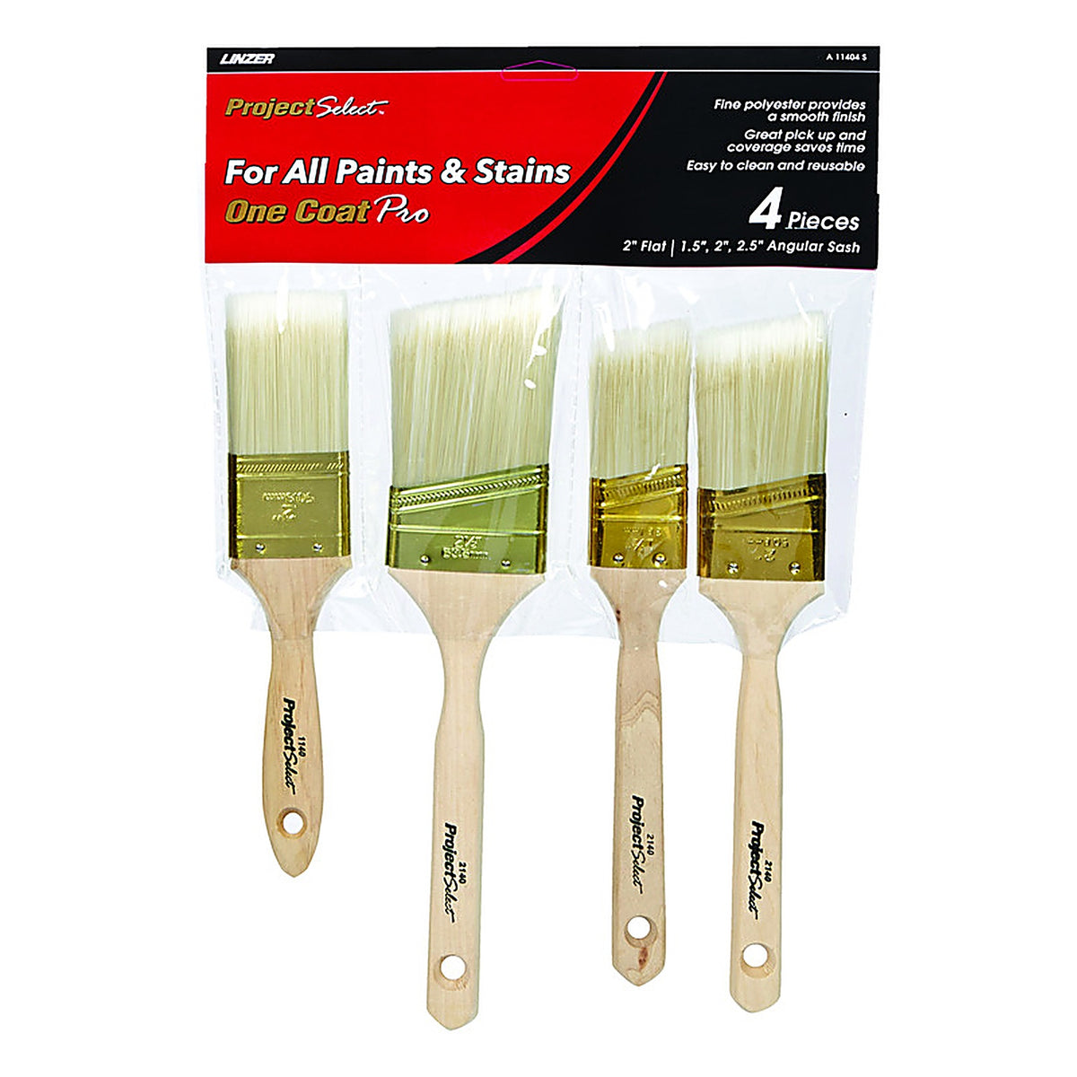 Linzer - A11404S - Assorted in. W Assorted Paint Brush Set
