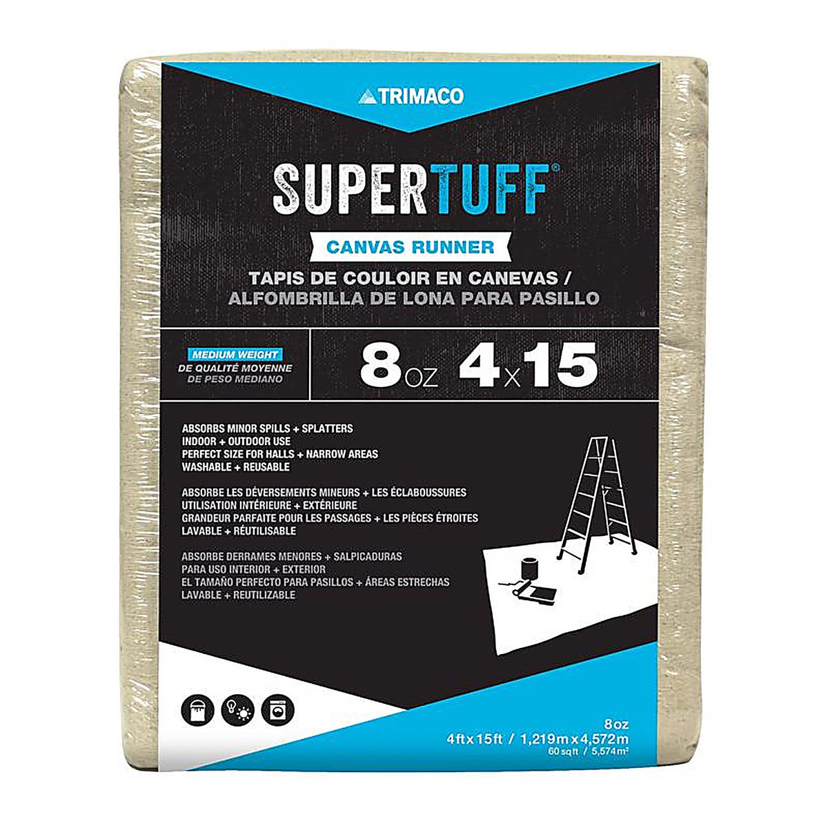Trimaco - 58908 - SuperTuff 4 ft. W x 15 ft. L Canvas Runner - 1/Pack