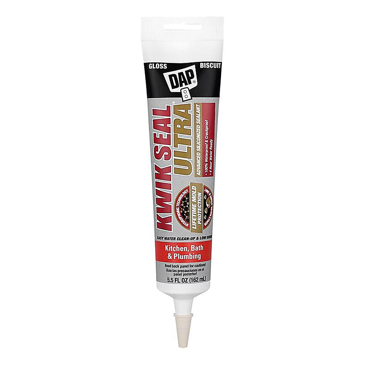 DAP - 7079818916 - Kwik Seal Ultra Biscuit Siliconized Acrylic Kitchen and Bath Sealant 5.5 oz