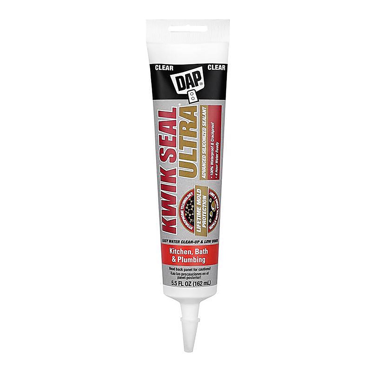 DAP - 7079818915 - Kwik Seal Ultra Clear Siliconized Acrylic Kitchen and Bath Caulk Sealant 5.5 oz