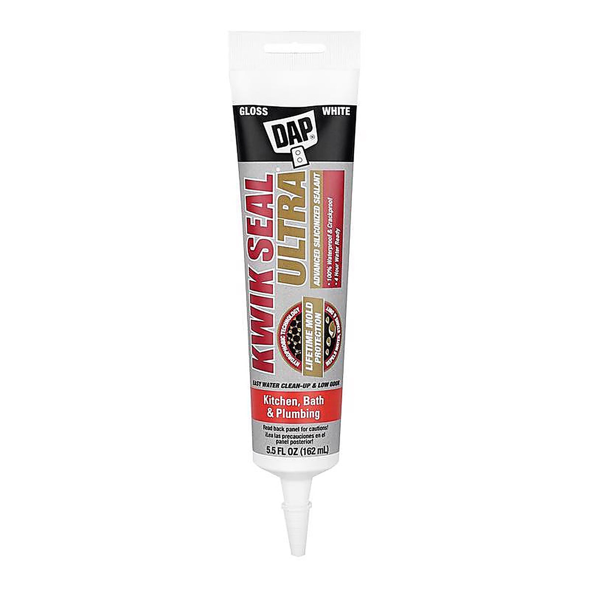 DAP - 7079818914 - Kwik Seal Ultra White Siliconized Acrylic Kitchen and Bath Sealant 5.5 oz