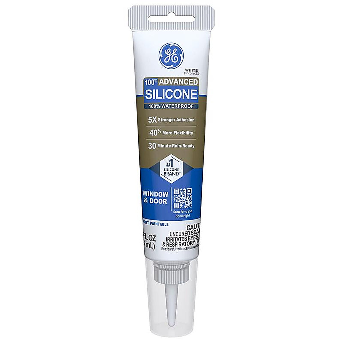 GE - 2810438 - Advanced White Silicone 2 Window and Door Caulk Sealant 2.8 oz