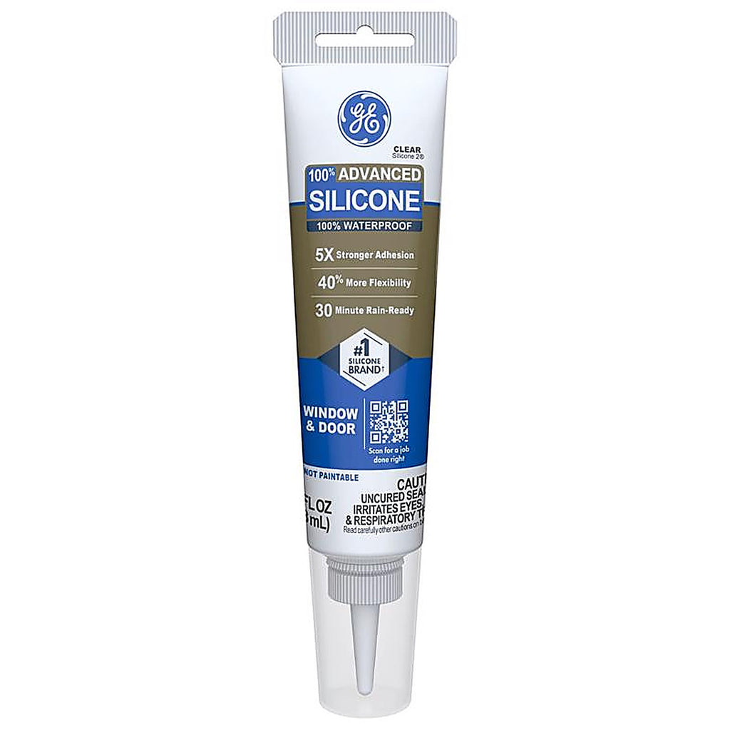 GE - 2810435 - Advanced Clear Silicone 2 Window and Door Sealant 2.8 oz