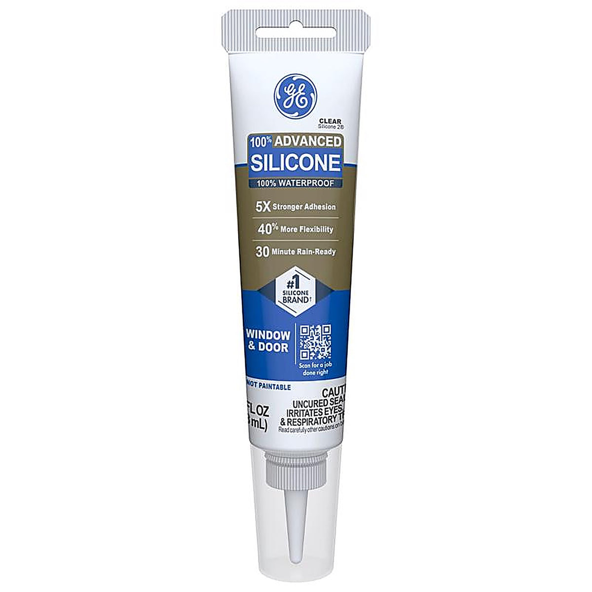 GE - 2810435 - Advanced Clear Silicone 2 Window and Door Sealant 2.8 oz