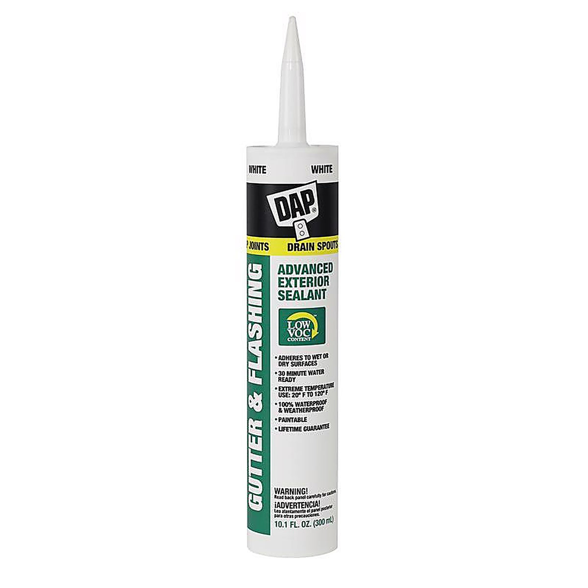 DAP - 7079801801 - White Polymer Advanced Gutter and Flashing Sealant 10.1 oz